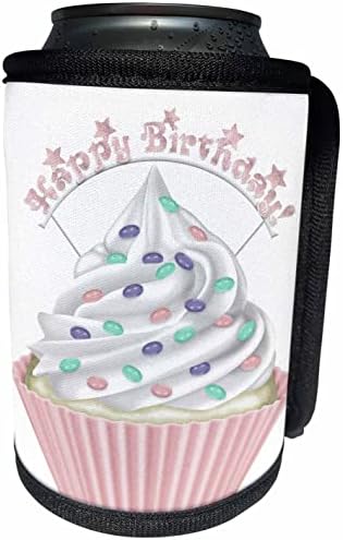 Триизмерна Снимка на Привлекателен Розово за печене на кекс, честит рожден Ден - Пакет за бутилки-охладител (cc_354846_1)