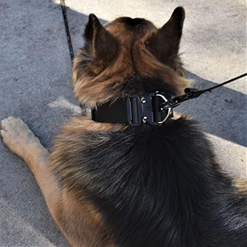 2Инчов тактически нашийник за кучета - Тежки быстроразъемная твърди метални обтегач и D-образен пръстен -за големи кучета,
