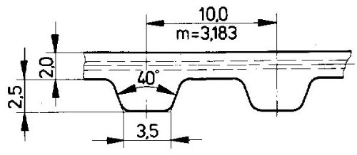 Метричен полиуретан времето колан Ametric 10.480.6, (1-040)