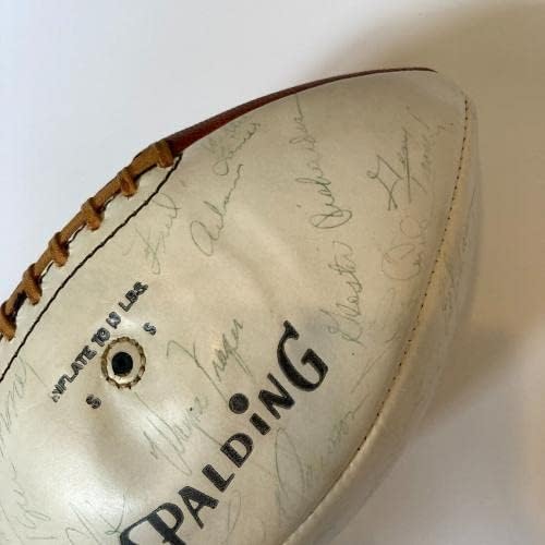 1967 Екипът на Канзас Сити Шефове Подписа Договор с Vintage Spalding AFL Game Football JSA COA - Футболни топки с автографи