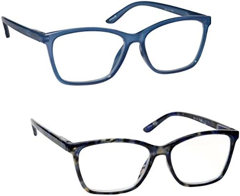 Очила за четене Фирма Bright Blue & Tortoiseshell Readers, 2 опаковки, Големи Мъже Кутия панти RR51-33T +1.25