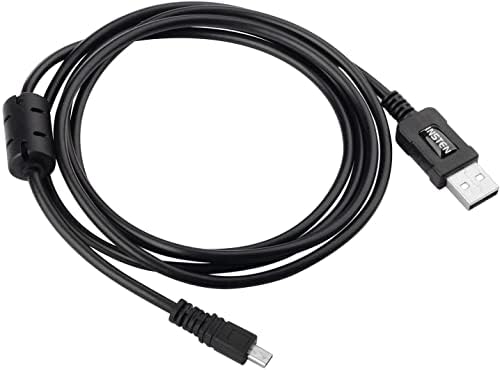Черен кабел USB 2.0 A-8-Пинов Mini B с ферритовым покритие с дължина 1,5 м/59 см за Nikon CoolPix P90