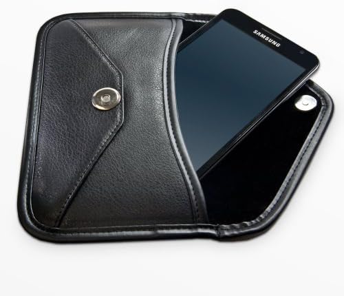 Калъф BoxWave, който е Съвместим с Motorola Moto Z3 Play (калъф от BoxWave) - Луксозни Кожена чанта-месинджър, дизайн