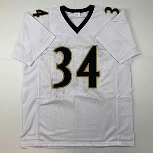 С автограф / с Подпис на Рики Уилямс Всеки Ден Пуши Трева С Надпис New Orleans White Football Jersey JSA COA