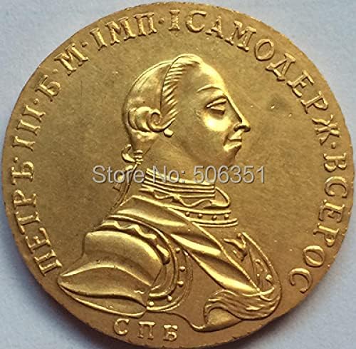 Руска Монета Реплика Възпоменателна Монета Позлатен Копие 1757 30 мм Колекция от Художествени изделия Ръчна изработка