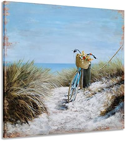 GALLERIEWALLA Плажен Стол Платно Стенно Изкуство - Картината със Син Океан за Всекидневна Декор
