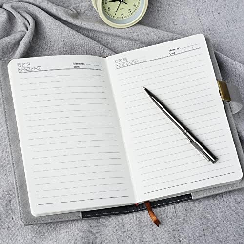 Дневник WEMATE с ключалка светло сив + комплект на тънки химикалки сив цвят