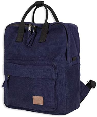 Раница за лаптоп Lakelynn Harbor за Жени, Скъпа мини-холщовая чанта за пътуване на открито, училищна чанта за колеж, тийнейджърката нощен чанта (тъмно синьо)