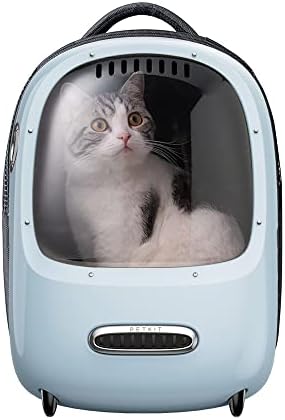 PETKIT Вентилирани Раница-Переноска за котки с Вграден вентилатор и Лека, Удобна Чанта-раница за кучета и котки за Пътуване,