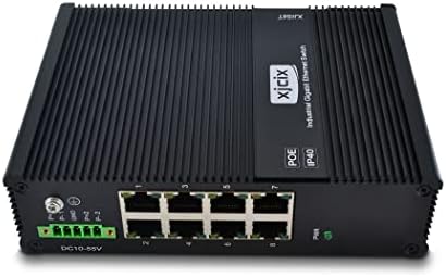 Промишлен Ethernet switch XJCIX POE 8 Порта POE 10/100 с RJ-45 Неуправляем Индустриален табло на DIN-шина