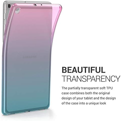 силиконов калъф kwmobile TPU, съвместим с Samsung Galaxy Tab A 10.1 (2019) - Мек, Гъвкав Защитен калъф - два цвята-Тъмно-розов/Син