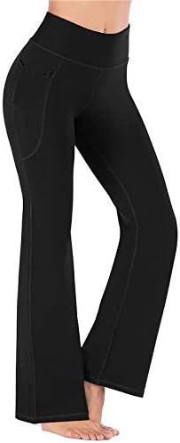 MRGIINRI / Дамски Панталони за Йога с изрези и джобове, 2023 Модерни Спортни Панталони с висока Талия и контрол на корема,