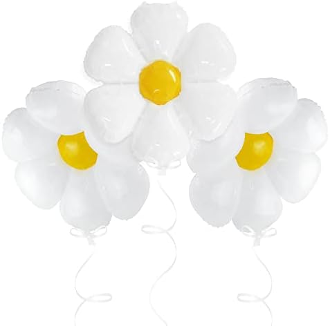 Балони Hugh 43 с цветя от Алуминиево фолио, бели Цветни топки, 3 опаковки, Венец, Заводные Украса в стил Бохо с цветя,