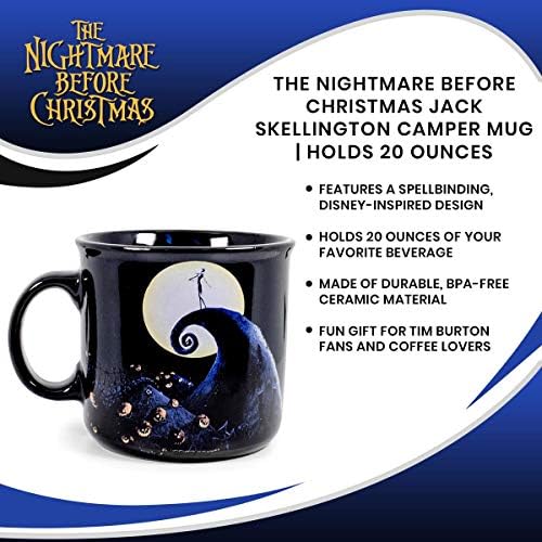 Керамични Туризъм чаша за Кошмарът преди Коледа Джак Скеллингтона на Които хълм | Тематична Ежедневни Прибори за кафе, Чай, Горещо какао | с Капацитет 20 грама