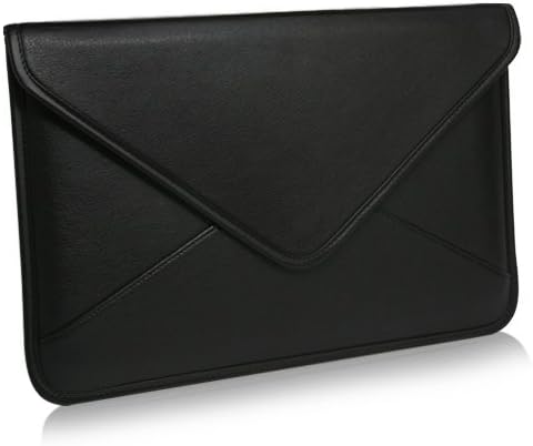 Калъф BoxWave за трайно таблет MobileDemand T1270 (Case by BoxWave) - Луксозни Кожена чанта-месинджър, чанта-плик от изкуствена кожа за трайно таблет MobileDemand T1270 - Черно jet black