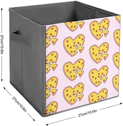 С Любов Сформиран Пица Сгъваем Текстилен Кутия За Съхранение на Кубчета Органайзер Сгъваема Кутия с Дръжки