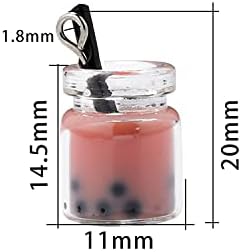 AGCFABS 10 бр./опаковане. Висулки от Смола с Перли и Чай с Мляко, Стъклена Бутилка За Желания, Окачване Със Смола Вътре