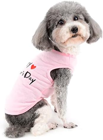 Ranphy Тениски за кучета, Дрехи с Писмото принтом Честит ден на майката, Честит ден на бащата за Малки Кучета, Момчета