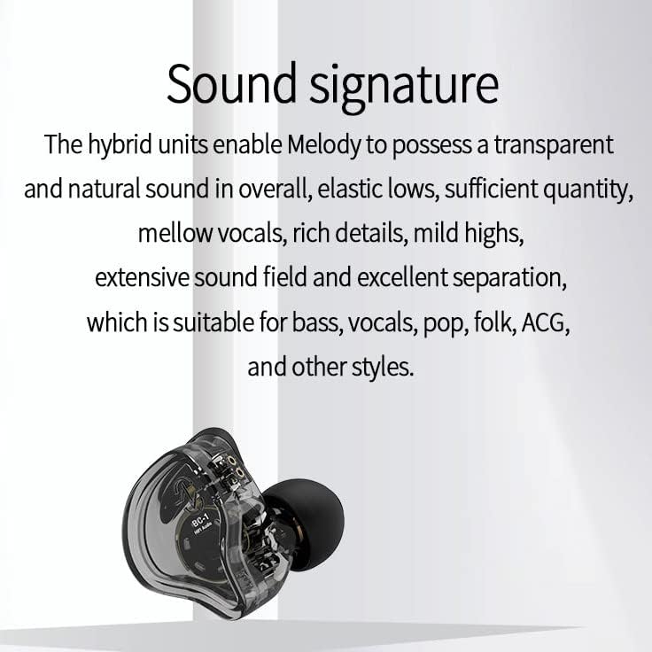 Слушалки keephifi CCZ Melody in Ear Monitor, Хибридни Динамични слушалки с две драйвери, Жични слушалки-втулки, Слушалки