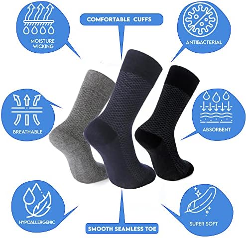 Мъжки бамбукови чорапи Girişim Mektebi, Опаковки от 4 Мъжки Чорапи, Размер 7-11, Мъжки Бамбукови Чорапи с бесшовными