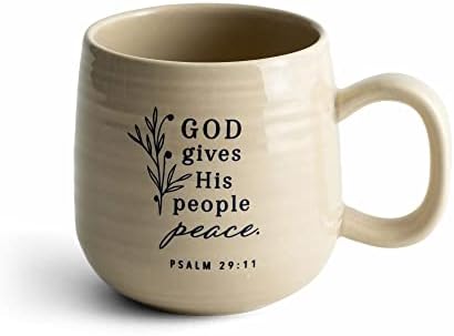 DaySpring Бог Прави Своя Народ Силен-Керамична чаша за вдъхновение, 16 унции, Бежов
