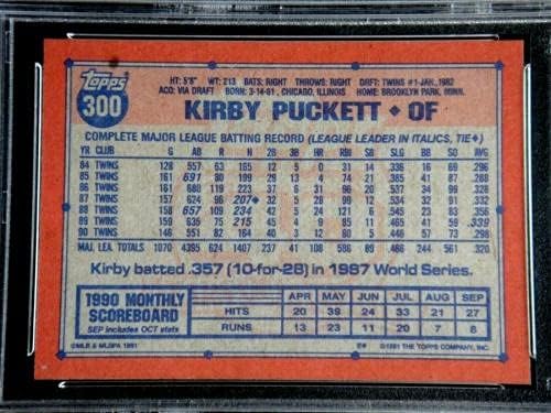 Kirby Puckett Psa 9 Mint 1991 Topps Desert Shield Card 300 Шампионска година - Бейзболни картички с надписи