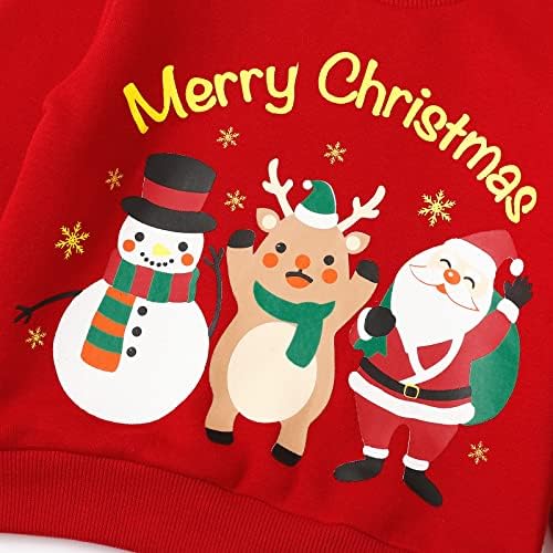 Akyzic/ Свитшоты за малки момчета и Момичета, на Коледа, мек вълнен плат Пуловер с кръгло деколте и Елени, Коледните