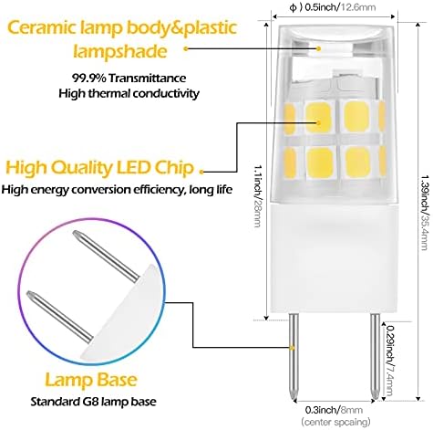 Led лампи HUIMEIJIA Г-8 с Мощност 20 Вата, което се равнява на 120, като Основната лампа G8 2Pin тип T4 JCD за подмяна
