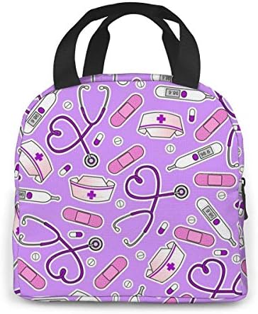 луксозна лилава чанта за обяд с принтом медицинска Сестра за Жени, Момичета, Деца, Изолирано чанта за Пикник, Термосумка-Хладилник,