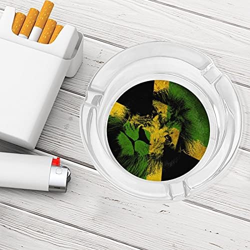 Ямайски Флаг Лъв Цигари Пушачите Стъклени Пепелници Пепелник За Домашния Офис Плот Украса На Масата
