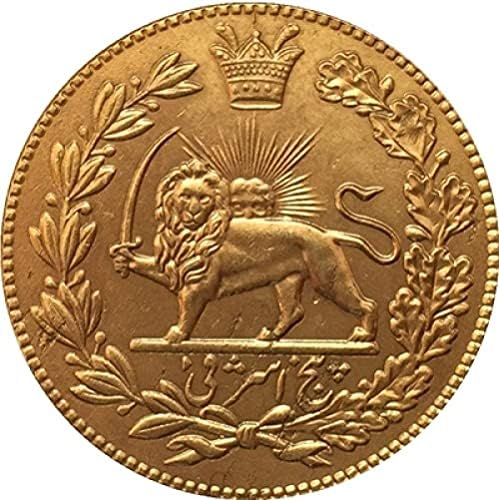Иран 1919 5 Монети Мъгла Копие 28 ММ Копие Украса за Събиране на Подаръци