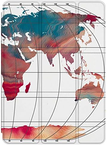 Lex Altern iPad 12,9 Магнитен калъф Pro 11 инча 2018 2019 Карта на света Корица Фолио Абстрактна Земята е Твърда Обвивка