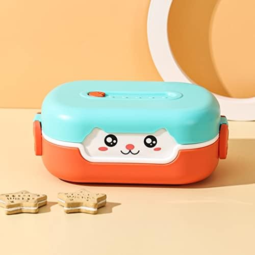 Hemoton Kids Bento Box Отделение за Bento с Котешки красива глава, Японски Контейнер за Обяд, Запечатани Опаковки Кутия