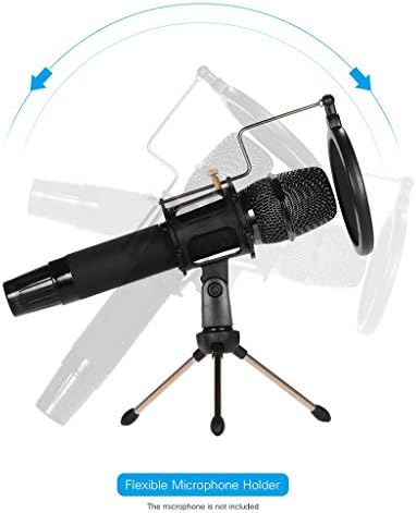 UXZDX CUJUX Мини Настолна Поставка за Микрофон + Ударни Притежателя Микрофон + Комплект Поп-Филтър за Студийната Запис на Онлайн Разговор, Пеене, Срещи