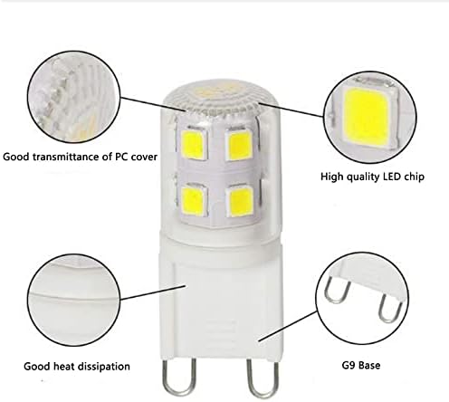 Led лампа YDJoo G9 2 W, led крушка с мощност 20 W, еквивалент на натурален Бял 4000 До Ъгъл на лъча 360 °, на основата
