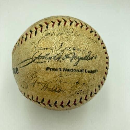 1928 Отборът на Бруклин Доджърс Подписа бейзболен договор с Даззи Вэнсом и Макс Кери Бэнкрофтом JSA - Бейзболни топки