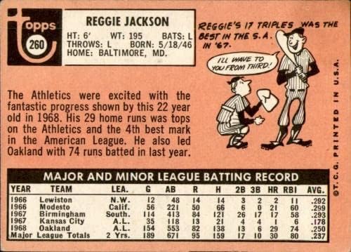 Реджи Джаксън 1969 Topps #260 RC Новобранец A ' s Ex 71954 - Бейзболни картички С Надписи