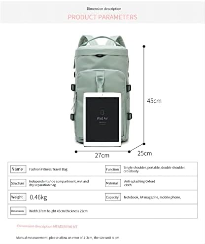 Visioelo Пътна чанта-голям капацитет, водоустойчива спортна чанта за фитнес, раница, независимо отделение за обувки,