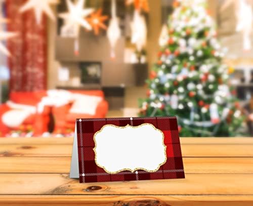 Картичка за сервиране на масата, пощенска Картичка в стил коледа тематични палатки, Опаковки от 25 карти за прием на гости, сгънати наполовина, идеално за Коледното ?