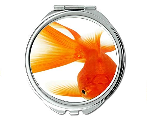 Огледало, Компактно огледало, рибена тема Джобен зеркальца, джобно огледало с увеличително стъкло 1 X 2X