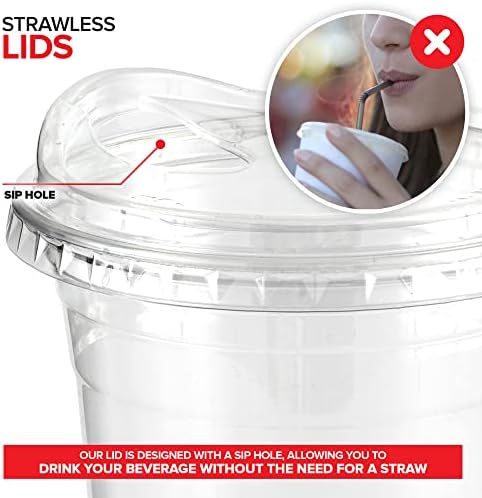 За еднократна употреба Прозрачни пластмасови Чаши с капаци на 16 унции, Така и за шейкове, студени кафе с лед, лимонада,