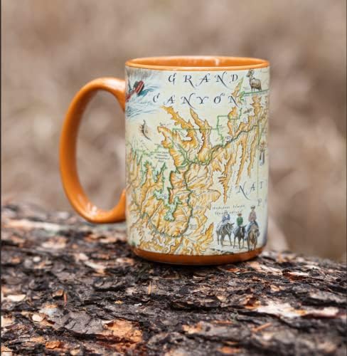 Карта на национален парк Гранд Каньон Xplorer Maps Керамична чаша (Големи от 16 унции) За кафе, чай, какао, горещ шоколад,
