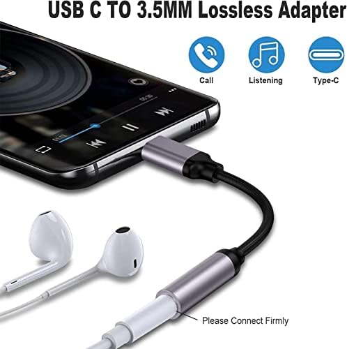Адаптер USB Type C с жак за слушалки 3,5 mm, (2) USB Кабел C за аудио изход Aux за Samsung Galaxy S20 S21 Ultra S20 +