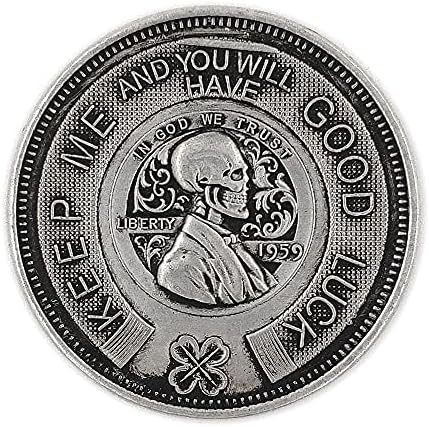 Дълбока Резба С Релефни 1959 US Small Head Лъки 骷髅 Монета Micro-Chapter collectionCoin са подбрани Възпоменателна монета