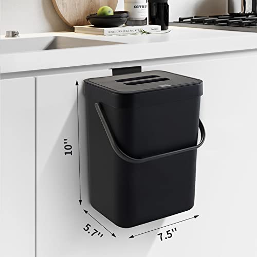 Кухненско кофа за Боклук FODISU с капак, Подвесное кофа за Боклук на 1,3 литра, с капак, Монтиране на кошче за Боклук