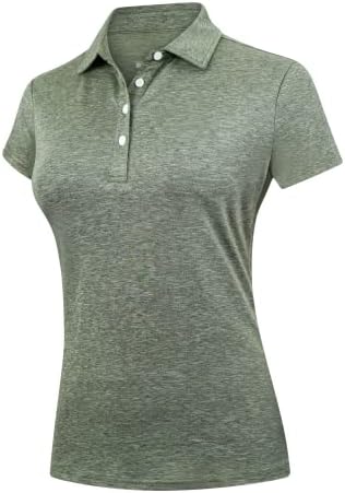 Дамска риза с къси ръкави MAGNIVIT с леки ризи Поло, голф 4 копчета, Бързосъхнеща спортна риза Performance