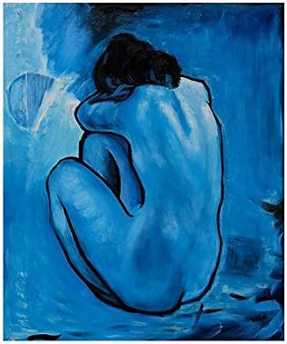 Alonline Art - Синята гола на Пабло Пикасо | Картина в златна рамка, Напечатанная отпечатъци от памук, Най-до Пенопластовой