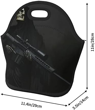 Мрачен Reaper Пистолет Смъртта на Черепа Черна Чанта за Обяд Изолиран Охладител Термална Множество Чанта за Обяд Кутия