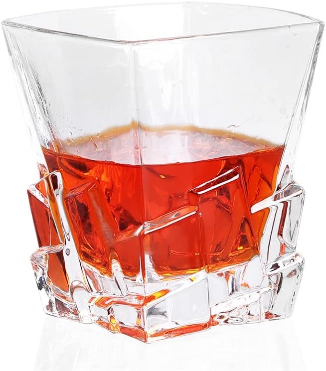 Комплект чаши за уиски ZLXDP със Стъклен decanter за уиски Набор от 6 Старомоден чаши чудесно за лепенката и бърбън