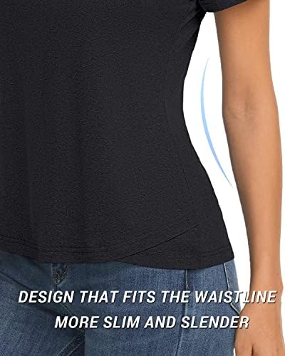 Дамска риза с къси ръкави URMOSS Performance, Тениска с къс ръкав, Ежедневни Ризи Топка за Голф, Дамска Спортна Риза с 4 копчета